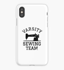 Varsity Sewing Machine Team Distressed (Black Font) iPhone Case