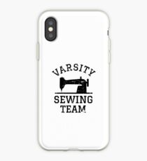 Varsity Sewing Machine Team Distressed (Black Font) iPhone Case