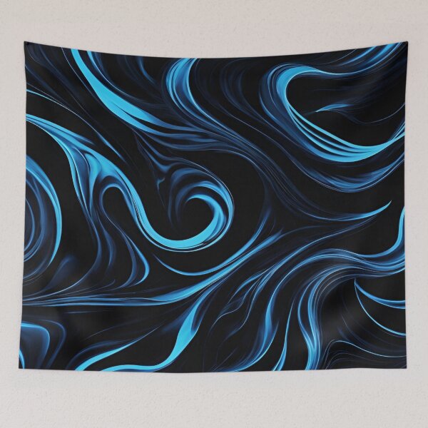 Item preview, Edgy Blue Flames and Waves on Black designed and sold by Have Mercy.