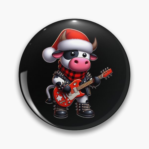 Item preview, PUNK ROCK SANTA CLAUS COW GUITAR PLAYER designed and sold by justyna-s28.
