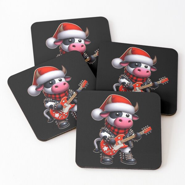 Item preview, PUNK ROCK SANTA CLAUS COW GUITAR PLAYER designed and sold by justyna-s28.