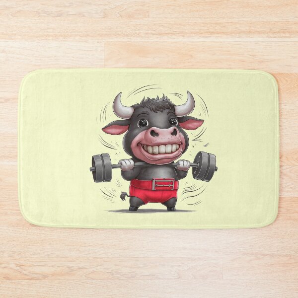 Item preview, The bull lifts weights with effort designed and sold by Koncept-Studio.