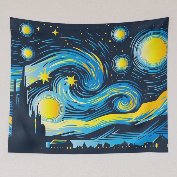 Item preview, A Starry Night Minimalist designed and sold by ArtFactoryAI.