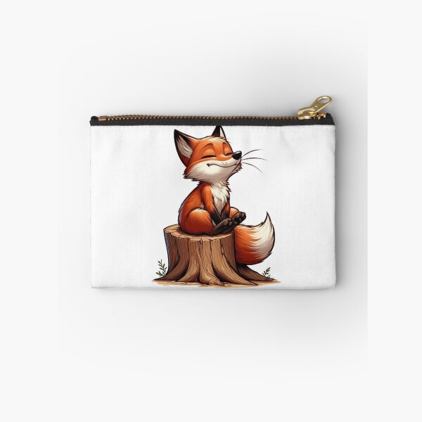 Item preview, A fox sits contentedly on a tree trunk designed and sold by Nataschaaa.