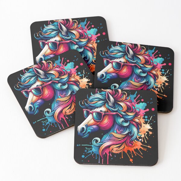 Item preview, Colorful Horse With Sunglasses designed and sold by AwesomeBeyondLimits.