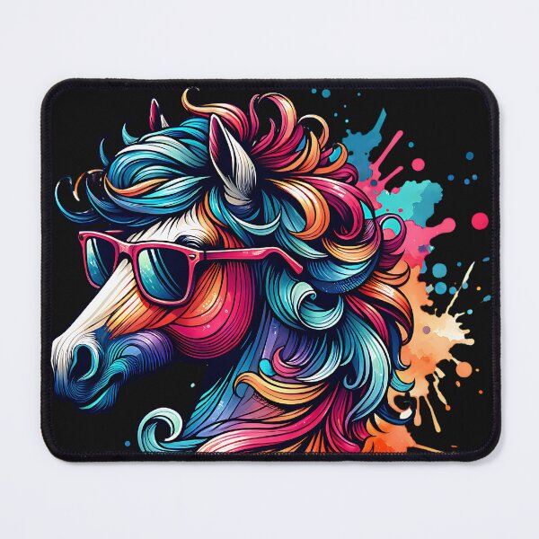 Item preview, Colorful Horse With Sunglasses designed and sold by AwesomeBeyondLimits.