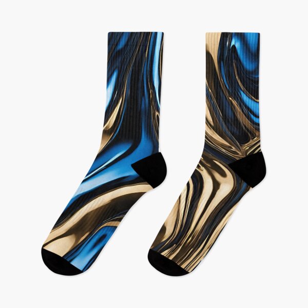 Aperçu de l'œuvre Du métal liquide bleu coule sur du noir créée et vendue par Have Mercy.