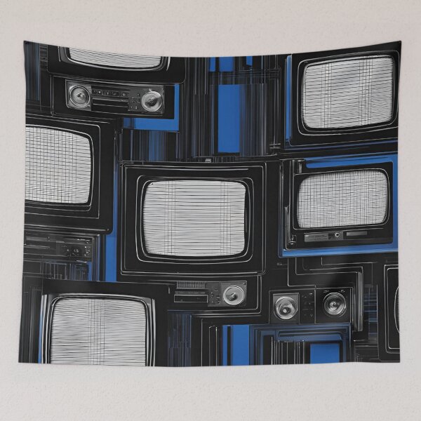 Item preview, Blue Static TV Screen Pattern designed and sold by Have Mercy.