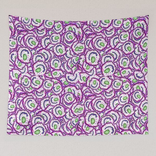 Item preview, Funny bacterias drawing motif random pattern designed and sold by DFLC Prints.