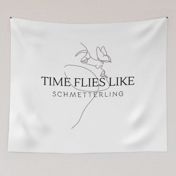 Item preview, Time Flies Like Schmetterling Aesthetic Funny Gifts designed and sold by PientkaArt.