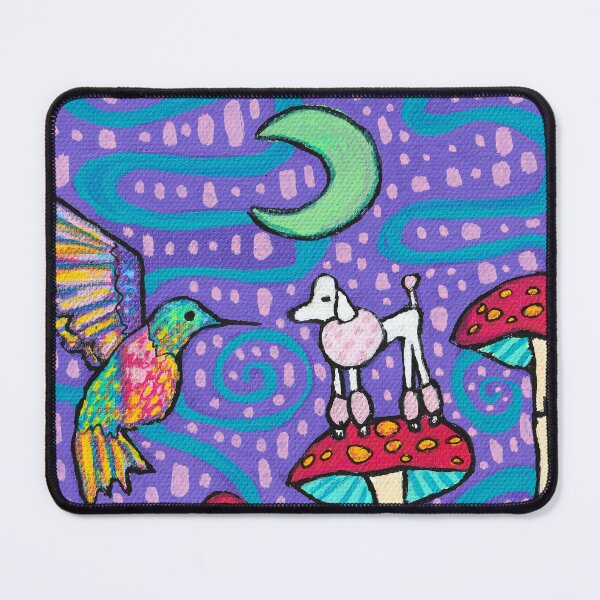 Item preview, Poodle and Hummingbird and Mushrooms designed and sold by Magicpoodleland.