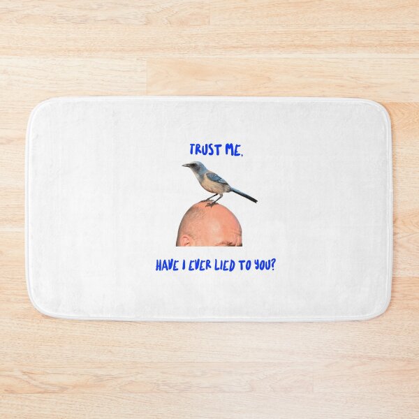Item preview, Bird on man's bald head- trust me designed and sold by Qzmet.