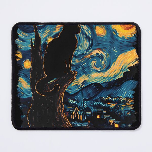 Item preview, Vincent Van Gogh Starry Night Black Cat designed and sold by GoverArt.
