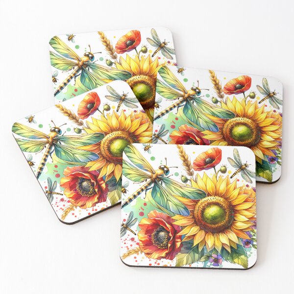 Item preview, Dragonflies, Poppies, Bees, Sunflowers designed and sold by Cart-and-Tote.
