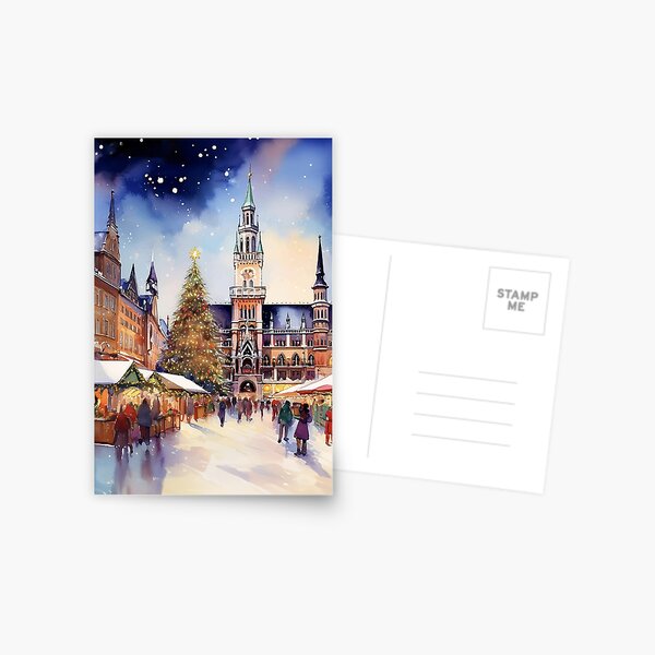 Item preview, Christmas in Munich Marienplatz Germany designed and sold by Magnolia Valley Art.
