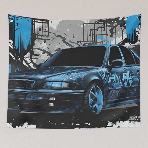 Item preview, Blue Graffiti with Tech Symbols designed and sold by Have Mercy.