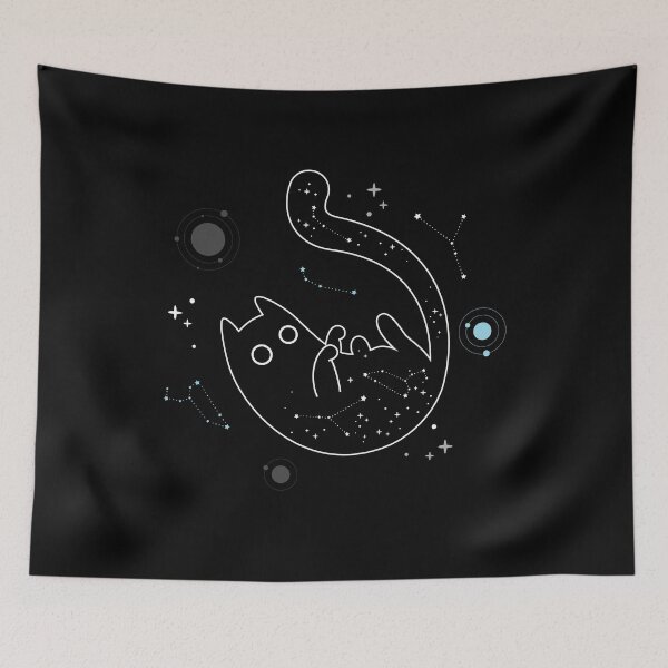 Item preview, Demiboy Cat Space Galaxy LGBT Pride Flag designed and sold by Clara Hollins.