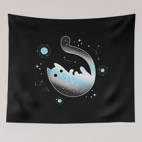 Item preview, Demiboy Cat Space Galaxy LGBT Pride Flag designed and sold by Clara Hollins.