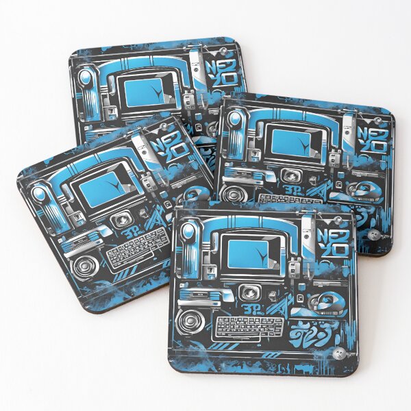 Item preview, Blue Graffiti with Tech Symbols designed and sold by Have Mercy.