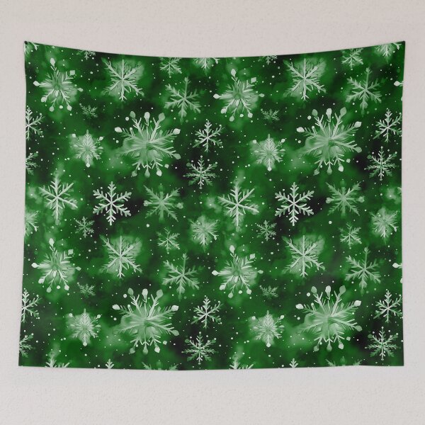 Item preview, Large Snowflakes on Christmas Green designed and sold by Darcy777.