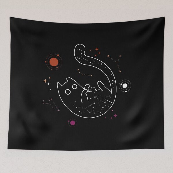 Item preview, Lesbian Cat Space Galaxy LGBT Gay Pride Flag designed and sold by Clara Hollins.