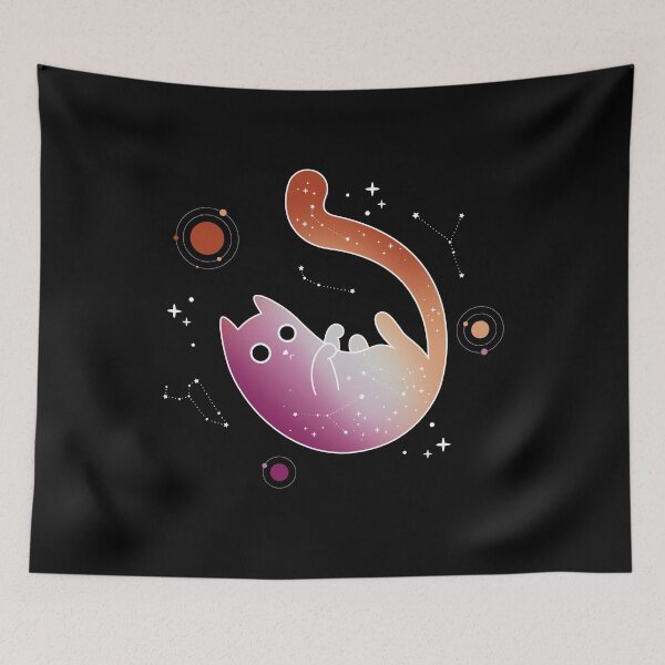 Item preview, Lesbian Cat Space Galaxy LGBT Gay Pride Flag designed and sold by Clara Hollins.