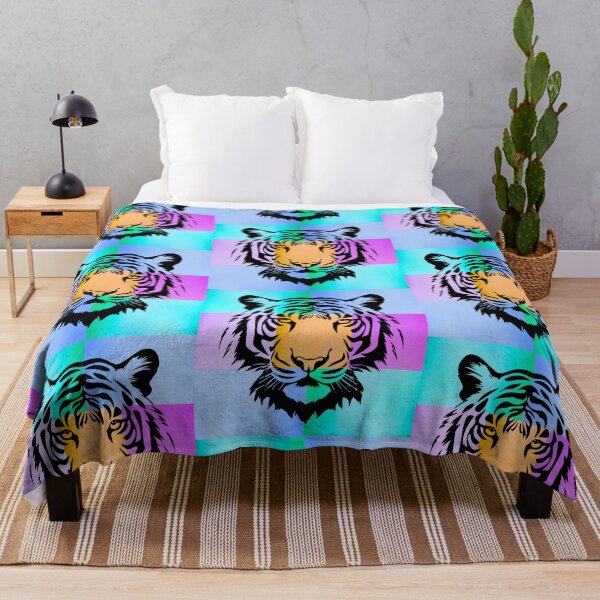 Item preview, Majestic Tiger Pop Art Silhouette on Vibrant Color Gradient Panels designed and sold by Fredster1966.