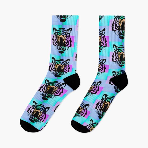 Item preview, Striking Tiger Pop Art Silhouette on Vibrant Color Gradient Panels designed and sold by Fredster1966.