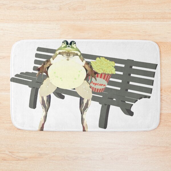 Item preview, frog on park bench eating popcorn designed and sold by TaraPen.