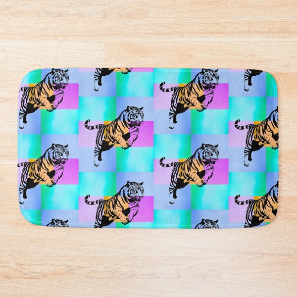 Item preview, Leaping Tiger Pop Art Silhouette on Vibrant Color Gradient Panels designed and sold by Fredster1966.