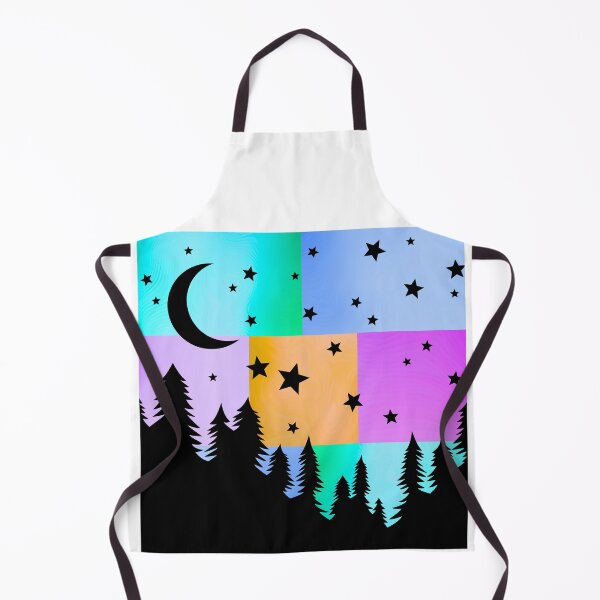 Item preview, Starry Forest Silhouette with Crescent Moon on Vibrant Pop Art Panels designed and sold by Fredster1966.