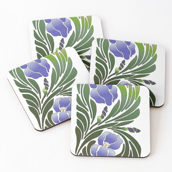 Item preview, Art Nouveau Iris Stencil- lt purple designed and sold by HausHatfield.