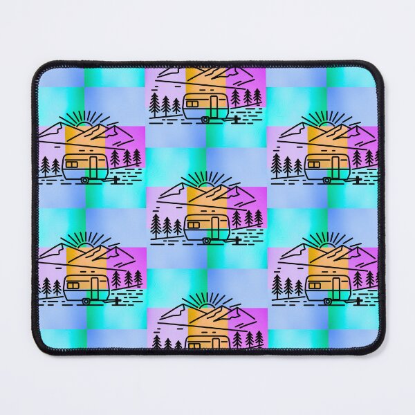 Item preview, Vibrant Camping Life Scene Silhouette on Colorful Pop Art Panels designed and sold by Fredster1966.