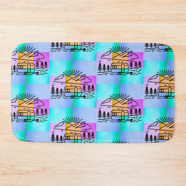 Item preview, Vibrant Camping Life Scene Silhouette on Colorful Pop Art Panels designed and sold by Fredster1966.