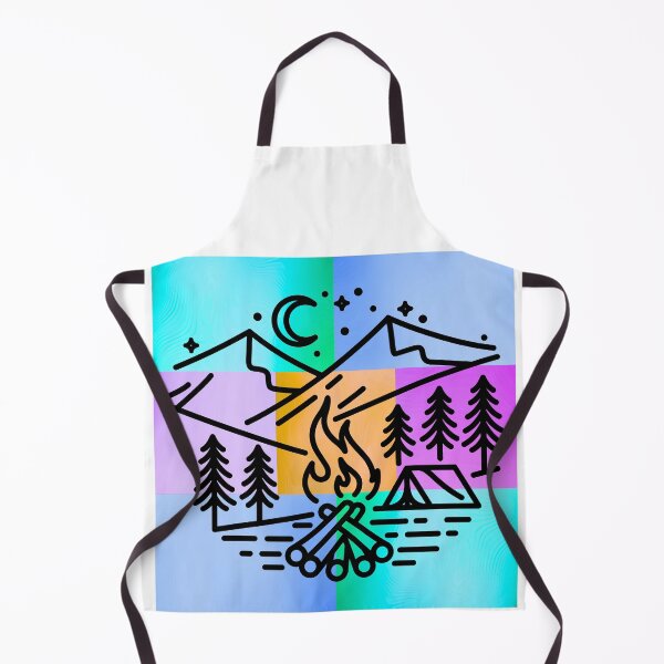 Item preview, Vibrant Campsite Scene Silhouette on Colorful Pop Art Panels designed and sold by Fredster1966.