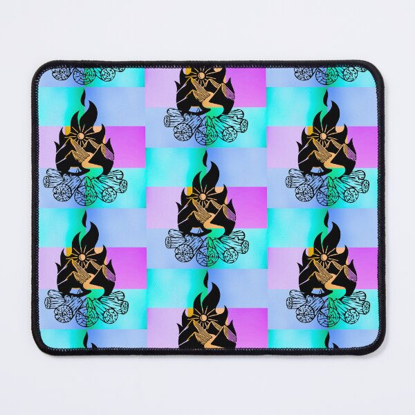 Item preview, Vibrant Campfire Scene Silhouette on Colorful Pop Art Panels designed and sold by Fredster1966.