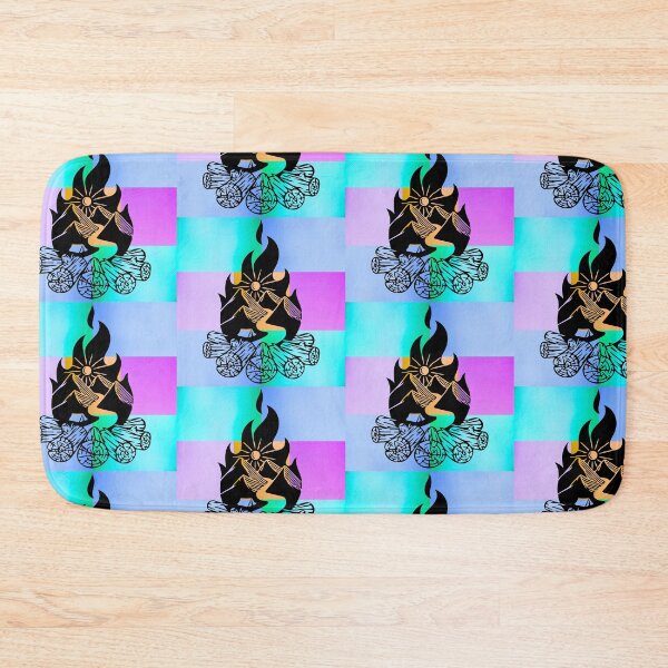 Item preview, Vibrant Campfire Scene Silhouette on Colorful Pop Art Panels designed and sold by Fredster1966.