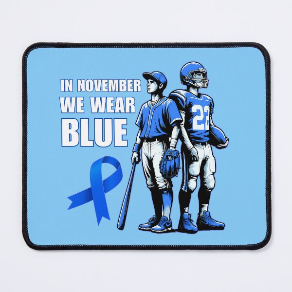 Item preview, In November We Wear Blue Ribbon Diabetes Sport Support Squad designed and sold by NiibDesigns.