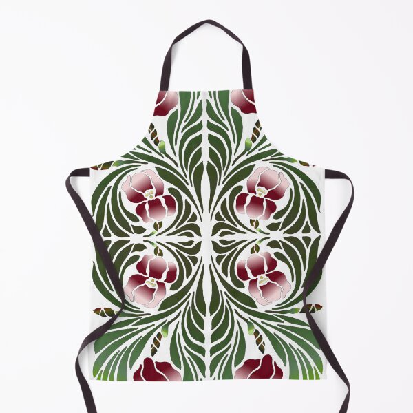 Item preview, Art Nouveau Iris Tile- red/cream designed and sold by HausHatfield.