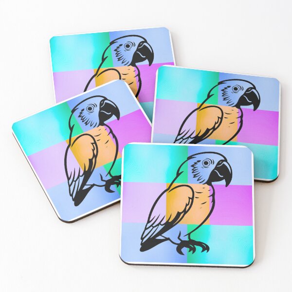 Item preview, Colorful Parrot Silhouette on Vibrant Pop Art Gradient Panels designed and sold by Fredster1966.