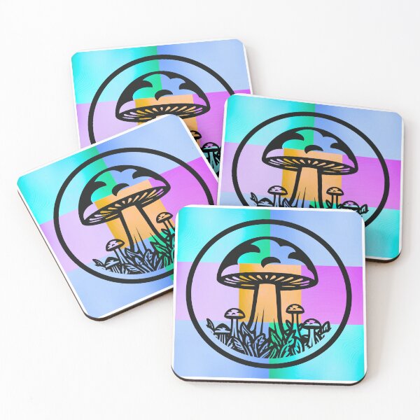 Item preview, Groovy Mushroom Silhouette on Vibrant Pop Art Gradient Panels designed and sold by Fredster1966.