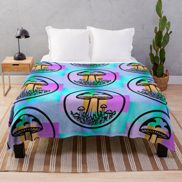 Item preview, Groovy Mushroom Silhouette on Vibrant Pop Art Gradient Panels designed and sold by Fredster1966.