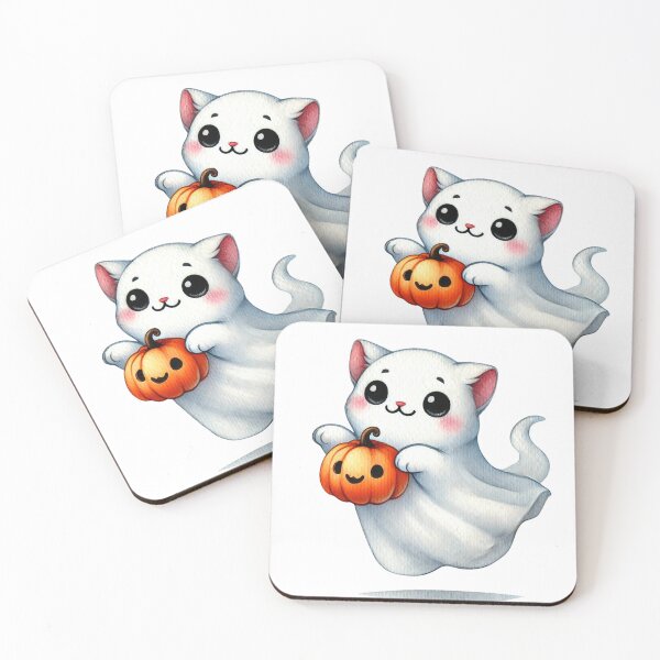Item preview, Cute Ghost Cat Halloween pumpkin designed and sold by Hellva.