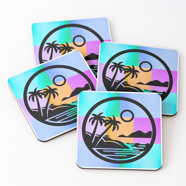 Item preview, Vibrant Tropical Island Silhouette on Bold Pop Art Panels designed and sold by Fredster1966.
