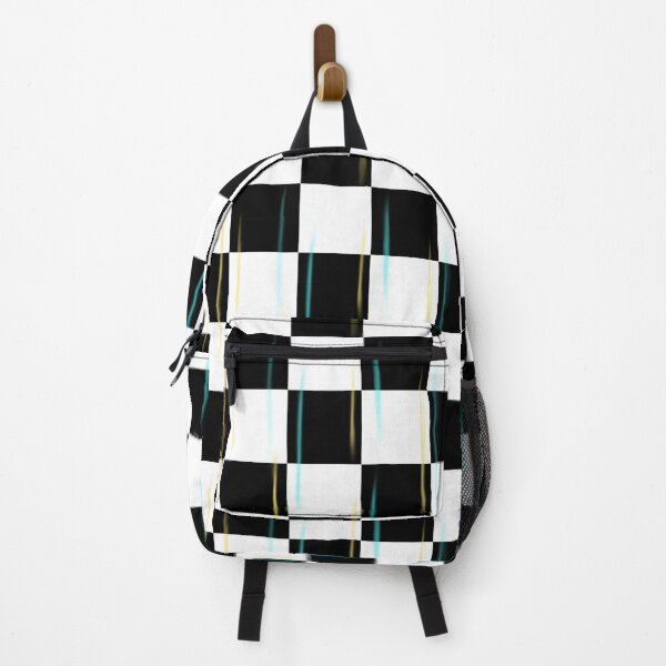 Item preview, Black and White Checkered Pattern with Blue and Yellow accents designed and sold by Jessica Erin.