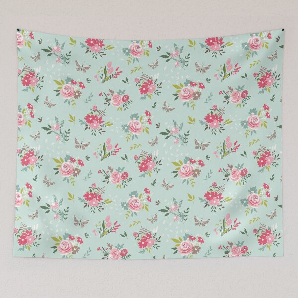 Artikelvorschau, Simplistisches Blumenmuster in Entenblau entworfen und verkauft von CEB1700.