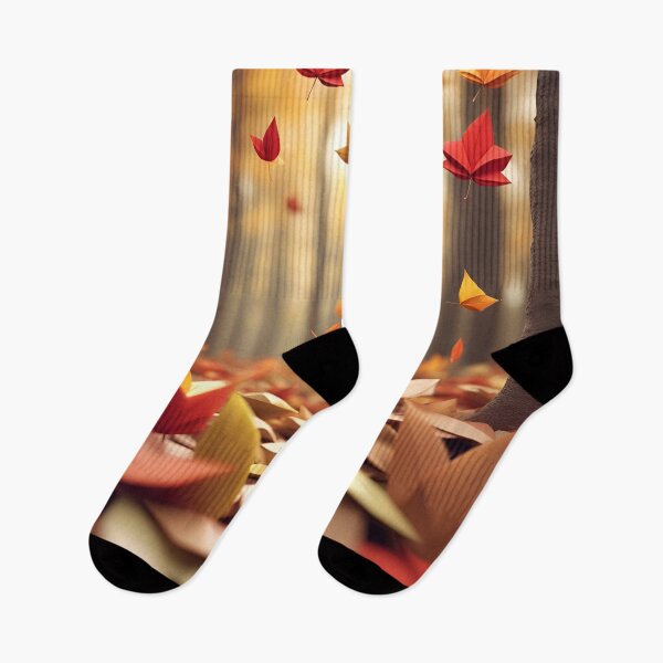 Item preview, Original Art - Crimson Cascades: Autumn Leaves Falling in the Enchanted Forest designed and sold by ArtfulFolds.