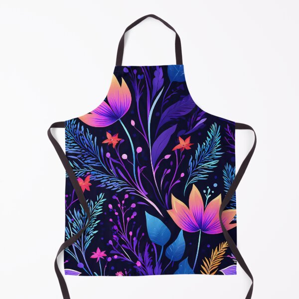 Item preview, FLORAL AND TROPICAL PATTERN O33 - Gift items and personal use / Botanical, Leaves, Colorful, Flowers, Neon, Pink, Blue, Cyan, Purple, Turquoise, Navy, Ornamented, Vector, Art designed and sold by LumDesignArt.