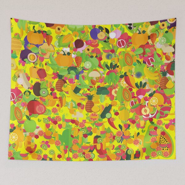 Item preview, Abstract kawaii fruits seamless pattern designed and sold by chuckletuckle.
