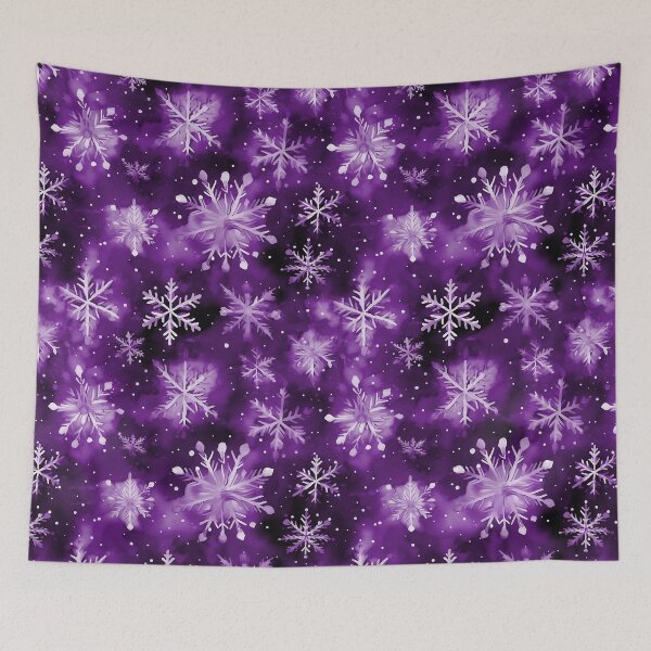 Item preview, Large Snowflakes on Christmas Deep Twilight Purple designed and sold by Darcy777.